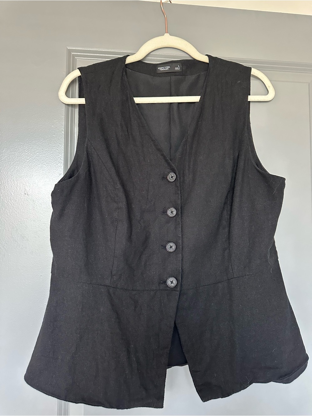 Simply Vera Vera Wang Black Sleeveless Vest Blazer